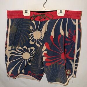 DARK SEAS BRAND MEN’S SZ 34 FUN FLORAL SWIM TRUNKS BATHING SUIT